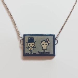 5/$20 - Skeleton Couple Necklace